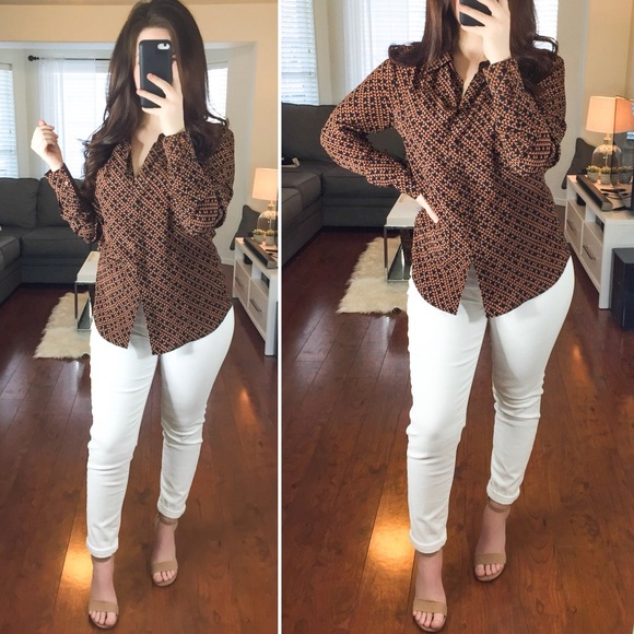 Trina Turk Tops - 3/$30 Trina Turk Crystal Silk Button Down